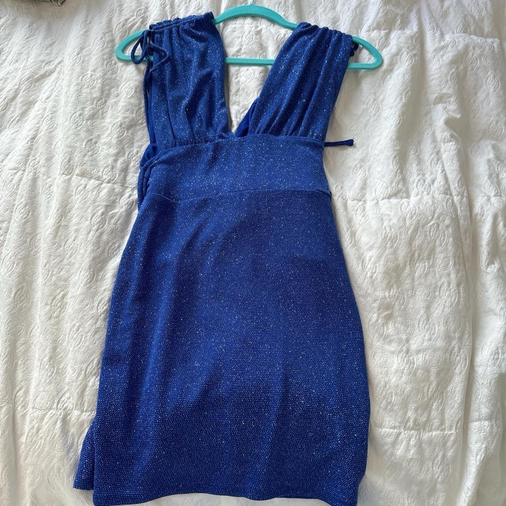 Glitter royal blue mini dress!